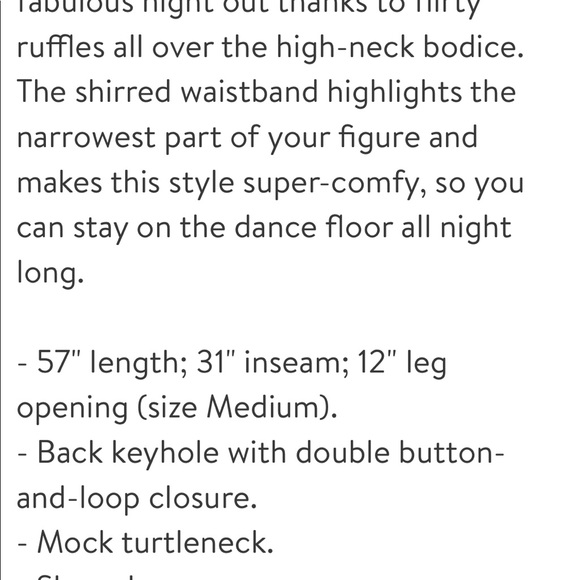 Leith ruffle front jump suit size M - Picture 4 of 4